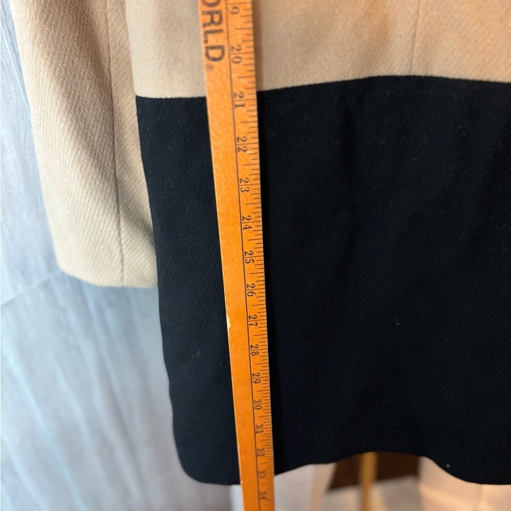 Talbots Elegant Tan and Black Women's Pea Coat - Picture 4 of 6